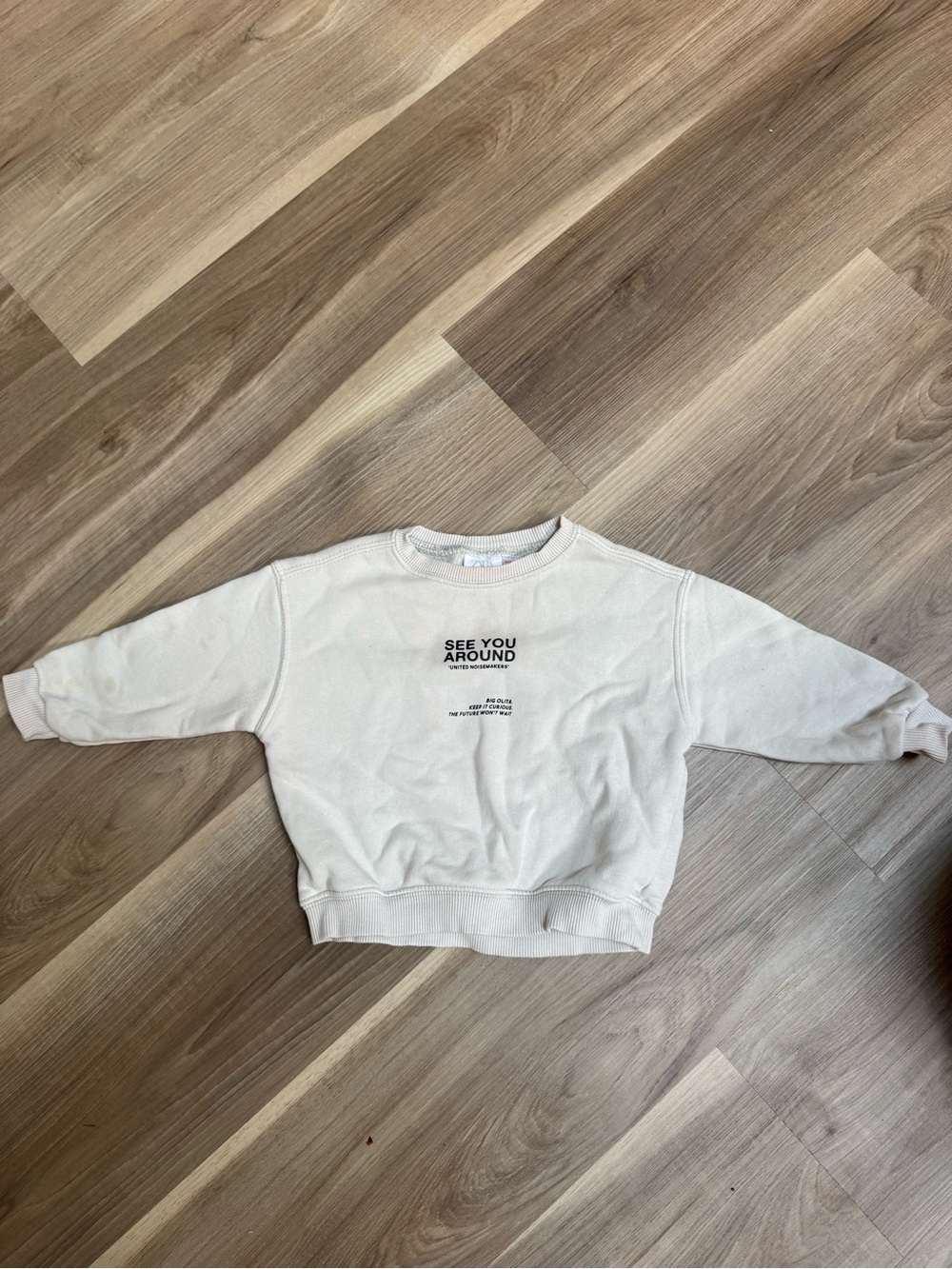 Zara See You Around Cream Kids Sweatshirt